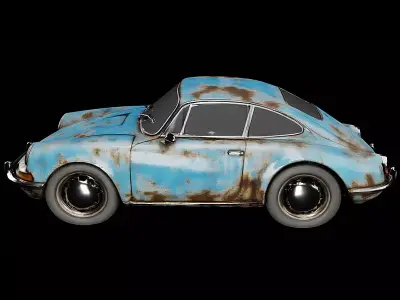 Classic Sports Coupe Weathered Retro Car Game Ready PBR Low-poly 3D model