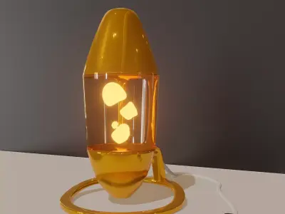 Night Gold Metal table lamp 3D model 3D model