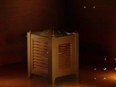 a table candle  light Low-poly 3D model