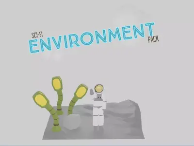 Sci-fi environment pack Low poly Low-poly 3D model
