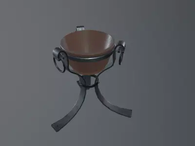 Medieval Iron Brazier Low-poly 3D model