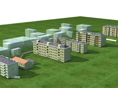 Multi Residential Building Collection 50 items Vol1  3D model