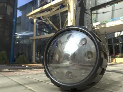 Flash flashlight with reflector Low-poly 3D model