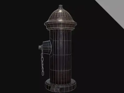 Fire Hydrant Low-poly 3D model