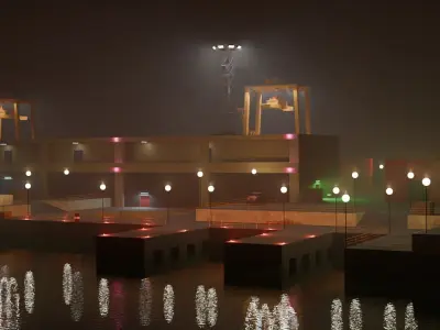 Harbor Port - Game Ready - PBR Low-poly 3D model