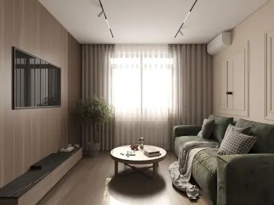 Living room render 3D model purchase