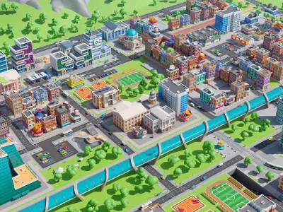  Megacity Low-Poly 