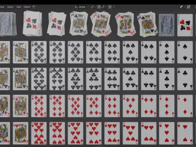 Hunter parrot 18s custom poker deck 3D model