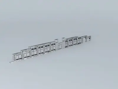 front elevation small building 3D model