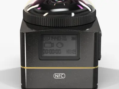 Kodak Pixpro SP360 4K vr action camera Low-poly 3D model