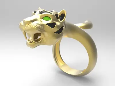 Tiger Head Ring 3D model