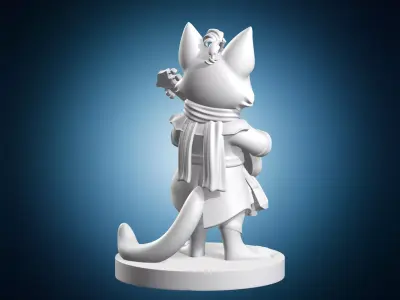 Fox Plays Lute 3D print model