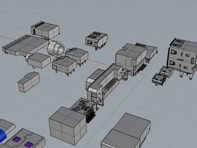Various electronic component interfaces 3D Model 3D print model
