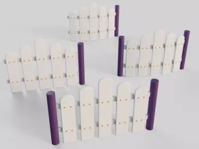 Cartoon Fence 11 3D model