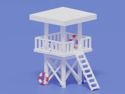Beach Lifeguard Tower 3D model
