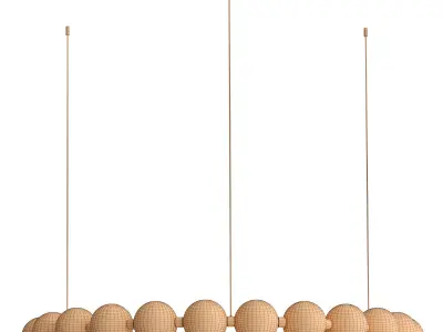 LIOBA light fixture with wooden balls hanging from it 3D model