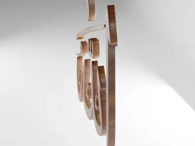 Allah  Arabic Text Free low-poly 3D model