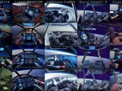 Sci Fi Cockpits Collection 3D Model Pack