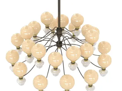 Large custom made beige chandelier  3D model