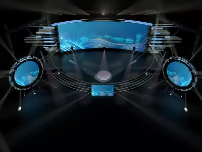 stage for music art and light 3D model