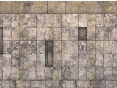 Floor0002 stone wall Low-poly 3D model