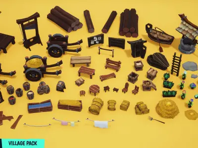 FANTASTIC - Village Pack Low-poly 3D model