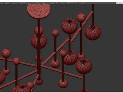 Majorette Linear Chandelier Low-poly 3D model