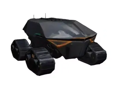 Futuristic Sci-Fi Tracked Rover Vehicle Low-poly 3D model
