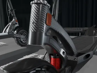 Offroad E-Scooter Carbon Version Low-poly 3D model