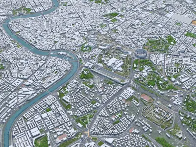 Rome Downtown Italy Low-poly 3D model