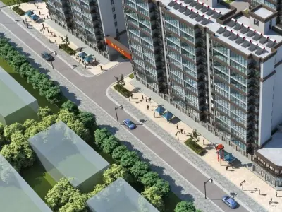 Riverside Residential Community 3D model