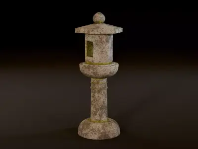 Japanese Stone Lantern Low-poly 3D model