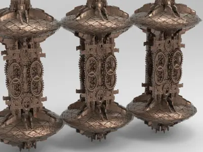 Sci fi Brazil Future Time wheels glass  3D model