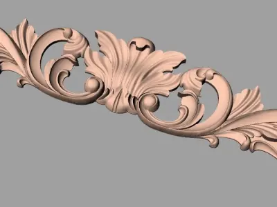 Bed door flower 3D relief STL model for CNC engraving E510 3D model