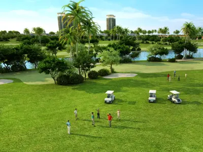 Golf course Low-poly 3D model