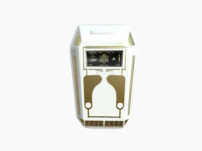 SciFi Backpack E04 White Gold - Fashion Character Design Low-poly 3D model
