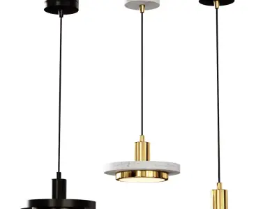 simple marble chandelier lr250115 3D model