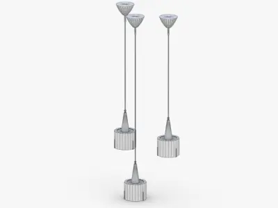 1491 - Chandelier Lamp Low-poly 3D model