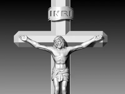 Cross Silver light weight Pendant 3D print model