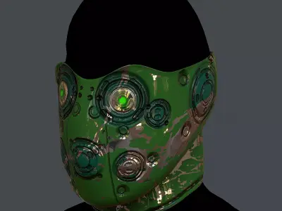 Gas mask helmet 3d model scifi Low-poly Low-poly 3D model