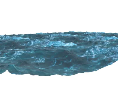 Ocean waves in Low-poly 3D model