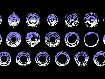 100 Sci-fi Hologram Normal Map and Alpha Texture