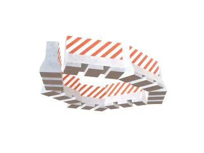 Road Barriers v4 009 Low-poly 3D model