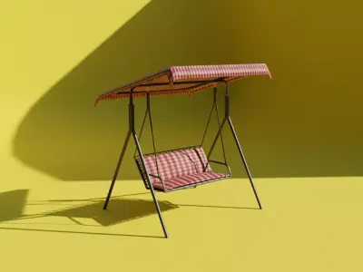 Modern Garden Swing  Patio Bench 3D Model 3D model