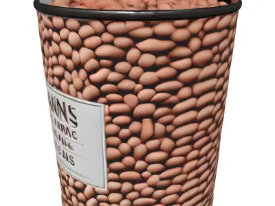 Dry Beans in Transparent Catering Can Low-poly 3D model