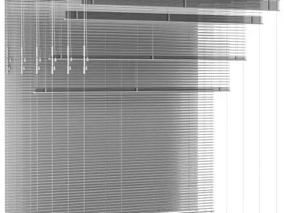 Aluminum Venetian Blinds Bandalux set 02 3D model