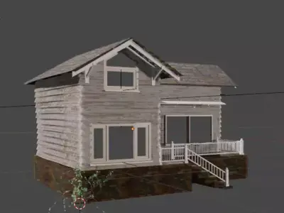House with rope Free low-poly 3D model
