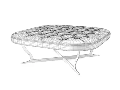 Richard Coffee Table Marble and Soft 120 3D model