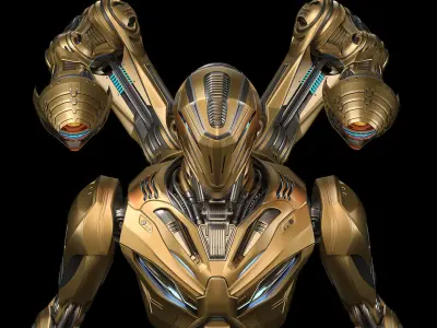 Robot Alien Destroyer - Rigged and Animated 3D model