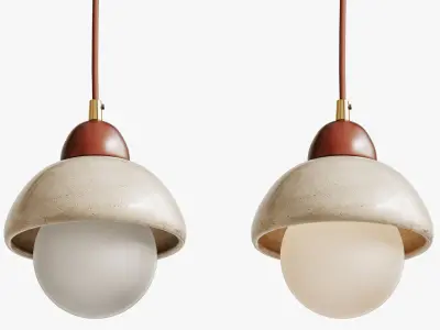 Travertine Pendant Lamp 3D model